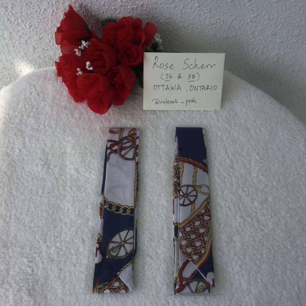 2pcs Twilly Scarves Handbag/ Handle Ribbon - Picture 5 of 12